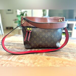 Louis Vuitton Tuileries Besace Bag Monogram Canvas with Leather Brown